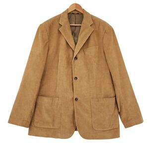 Eddie Bauer Corduroy Blazer Jacket L Tall Mens Tan Preppy Academia Professor NEW